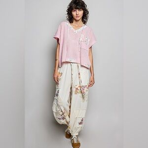 POL Short Sleeve Hooded Top with Back-Open Detail🆕